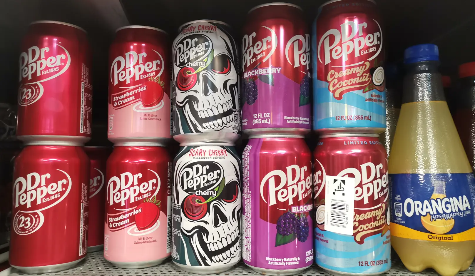 Dr Pepper Dosen in verschiedenen Sorten